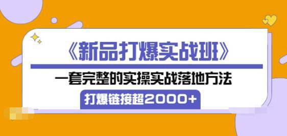 图片[1]-《新品打爆实战班》一套完整的实操实战落地方法，打爆链接超2000+（-人生海web技术分享