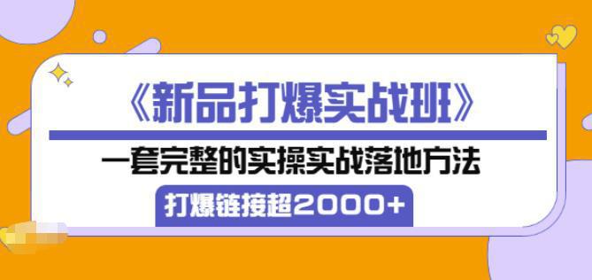 图片[1]-高客单价《新品打爆实战班》,一套完整的实操实战落地方法，打爆链接超2000+（28节课)-人生海web技术分享