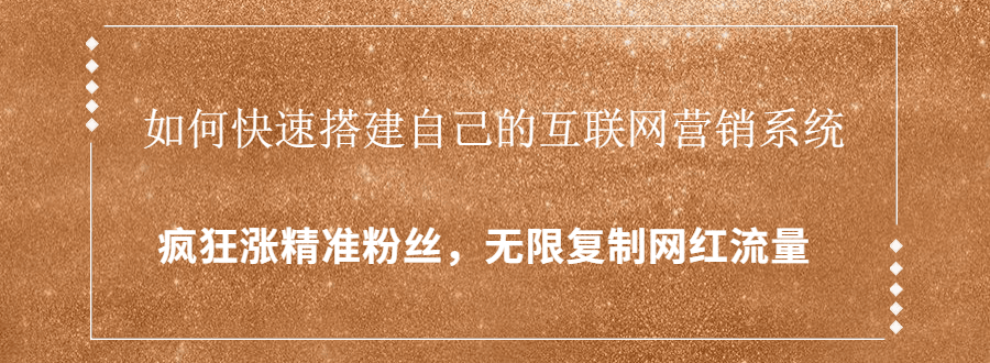 图片[1]-如何快速搭建自己的互联网营销系统，疯狂涨精准粉丝，无限复制网红流量-阿灿说钱