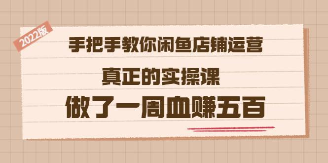 图片[1]-2022版《手把手教你闲鱼店铺运营》真正的实操课 做了一周血赚五百 (16节课)-人生海web技术分享