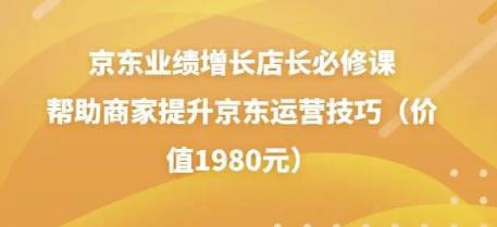 图片[1]-京东业绩增长店长必修课：帮助商家提升京东运营技巧（价值1980元）-阿灿说钱