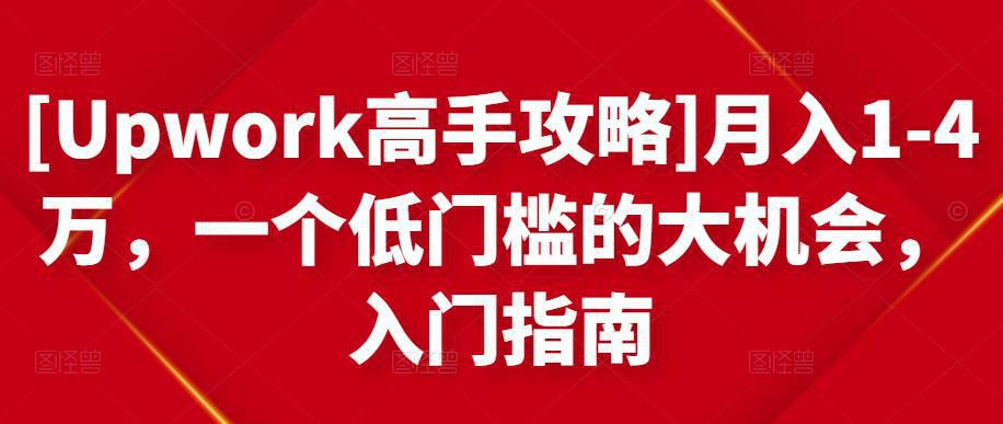 图片[1]-[Upwork高手攻略]月入1-4万，一个低门槛的大机会，入门指南-人生海web技术分享