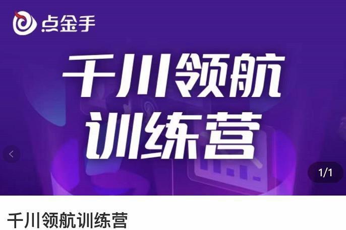 图片[1]-点金手·千川领航训练营，干川逻辑与算法的剖析与讲解（原价999）-人生海web技术分享