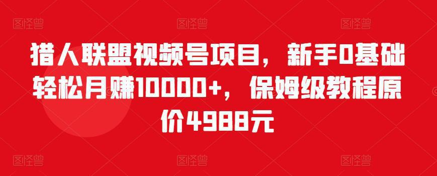 图片[1]-微信视频号项目，新手0基础轻松月赚1万+，保姆级教程-人生海web技术分享