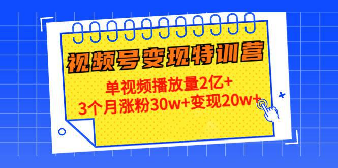 图片[1]-20天视频号变现特训营：单视频播放量2亿+3个月涨粉30w+变现20w+-人生海web技术分享