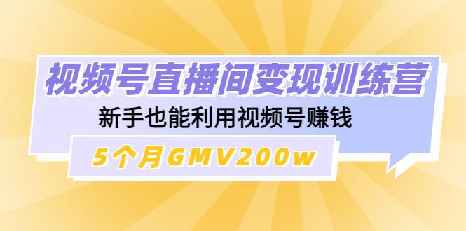 图片[1]-视频号直播间变现训练营：新手也能利用视频号赚钱-人生海web技术分享