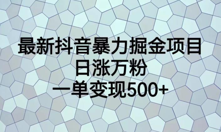 最新抖音暴力掘金项目，日涨万粉，一单变现500 【揭秘】