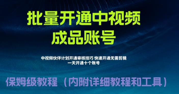 图片[1]-外面收费1980暴力开通中视频计划教程，附 快速通过中视频伙伴计划的办法-阿灿说钱