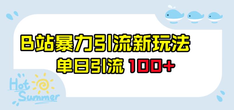 B站暴力引流新玩法，单日引流100 【揭秘】