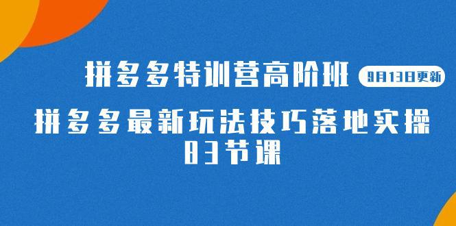 图片[1]-【独家攻略】2023拼多多特训营高阶班，带你玩转拼多多技巧！赶快来学习吧！【9月13日更新】-阿灿说钱