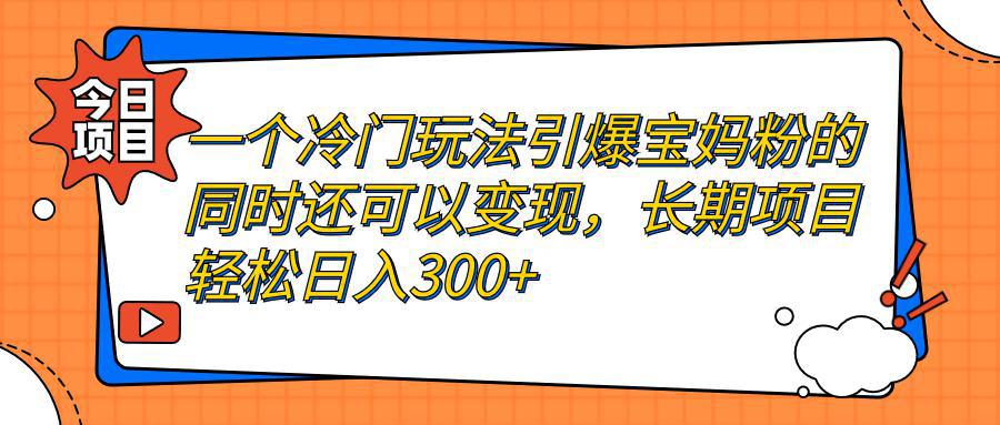 图片[1]-一个冷门玩法引爆宝妈粉的同时还可以变现，长期项目轻松日入300+-阿灿说钱