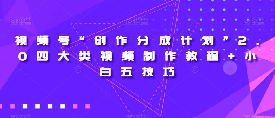 图片[1]-视频号“创作分成计划”2.0四大类视频制作教程+小白五技巧【揭秘】-阿灿说钱