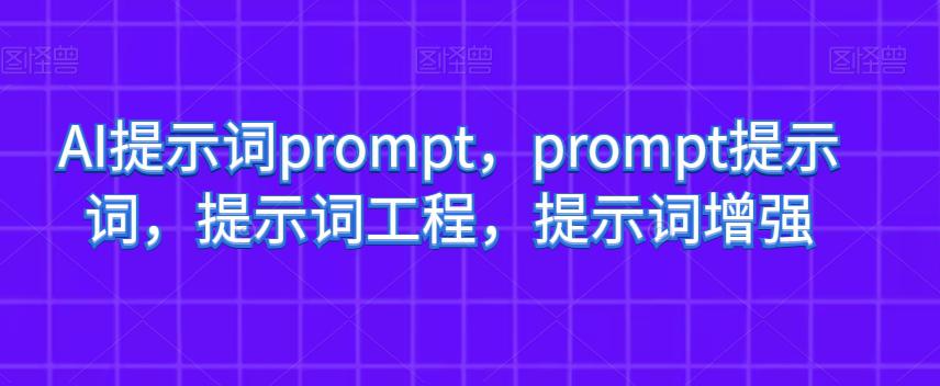 图片[1]-AI提示词PROMPT，PROMPT提示词，提示词工程，提示词增强-阿灿说钱