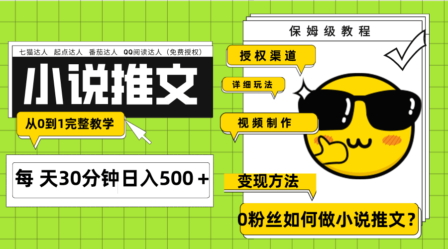 图片[1]-Ai小说推文每天20分钟日入500＋授权渠道 引流变现 从0到1完整教学（7节课）-人生海web技术分享