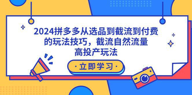 图片[1]-2024拼多多从选品到截流到付费的玩法技巧，截流自然流量玩法，高投产玩法-阿灿说钱