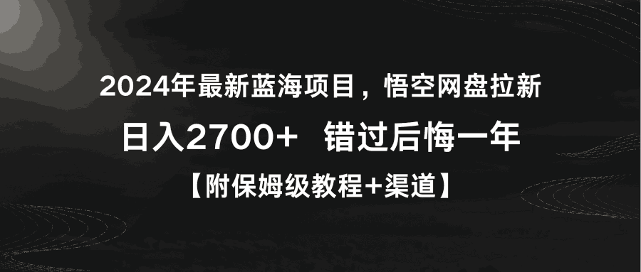 图片[1]-2024年最新蓝海悟空网盘拉新，日入2700+错过后悔一年【附保姆级教程+渠道】-阿灿说钱
