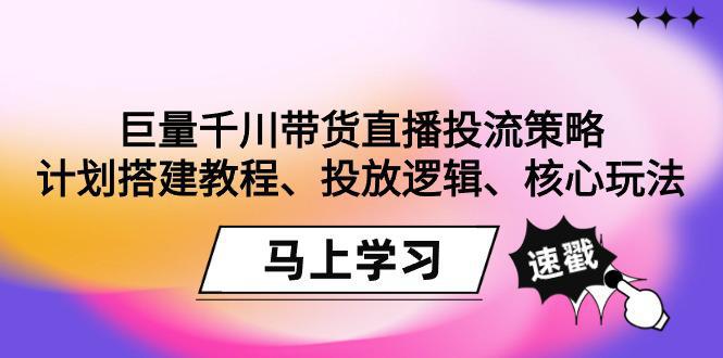 图片[1]-巨量千川带货直播投流策略：计划搭建教程、投放逻辑、核心玩法！-阿灿说钱