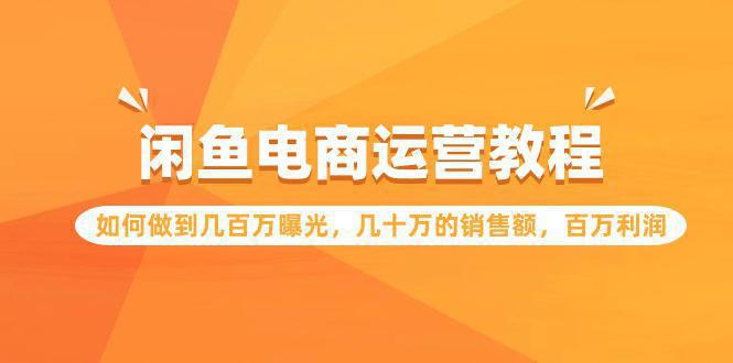 图片[1]-闲鱼电商运营教程：如何做到几百万曝光，几十万的销售额，百万利润-阿灿说钱
