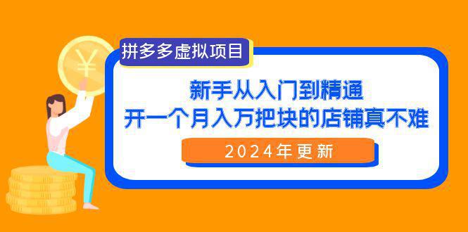 图片[1]-拼多多虚拟项目：入门到精通，开一个月入万把块的店铺 真不难（24年更新）-阿灿说钱