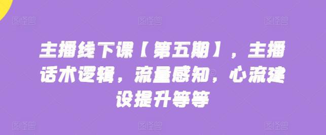 主播线下课【第五期】，主播话术逻辑，流量感知，心流建设提升等等 -1