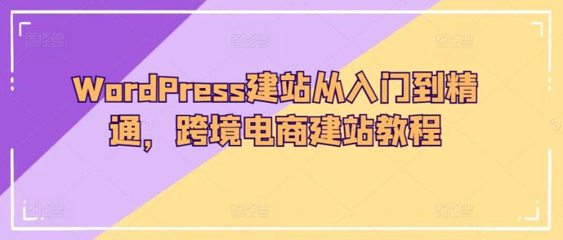 WORDPRESS建站教程：从入门到精通，轻松打造跨境电商网站！ -1